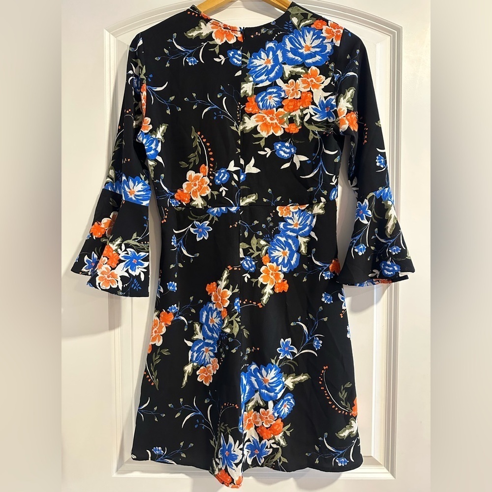 Welcome Back Black Floral Print Skater Dress size Small - Picture 7 of 8